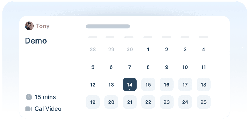 Book a call widget